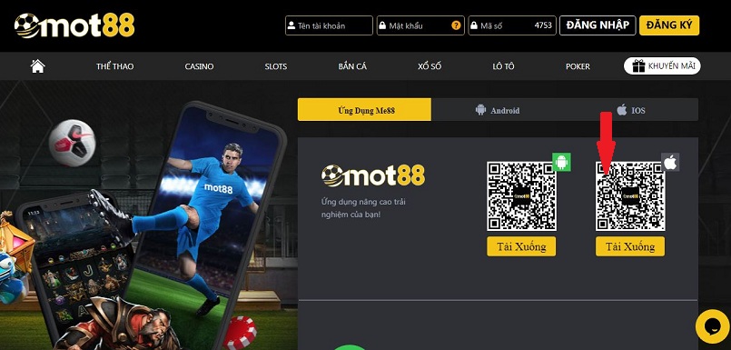 Hướng dẫn tải App Mot88 iOS